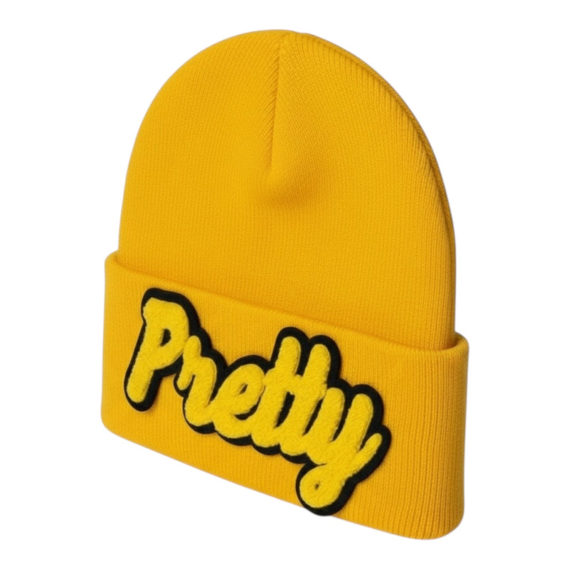 Pretty Beanie in Gold Black