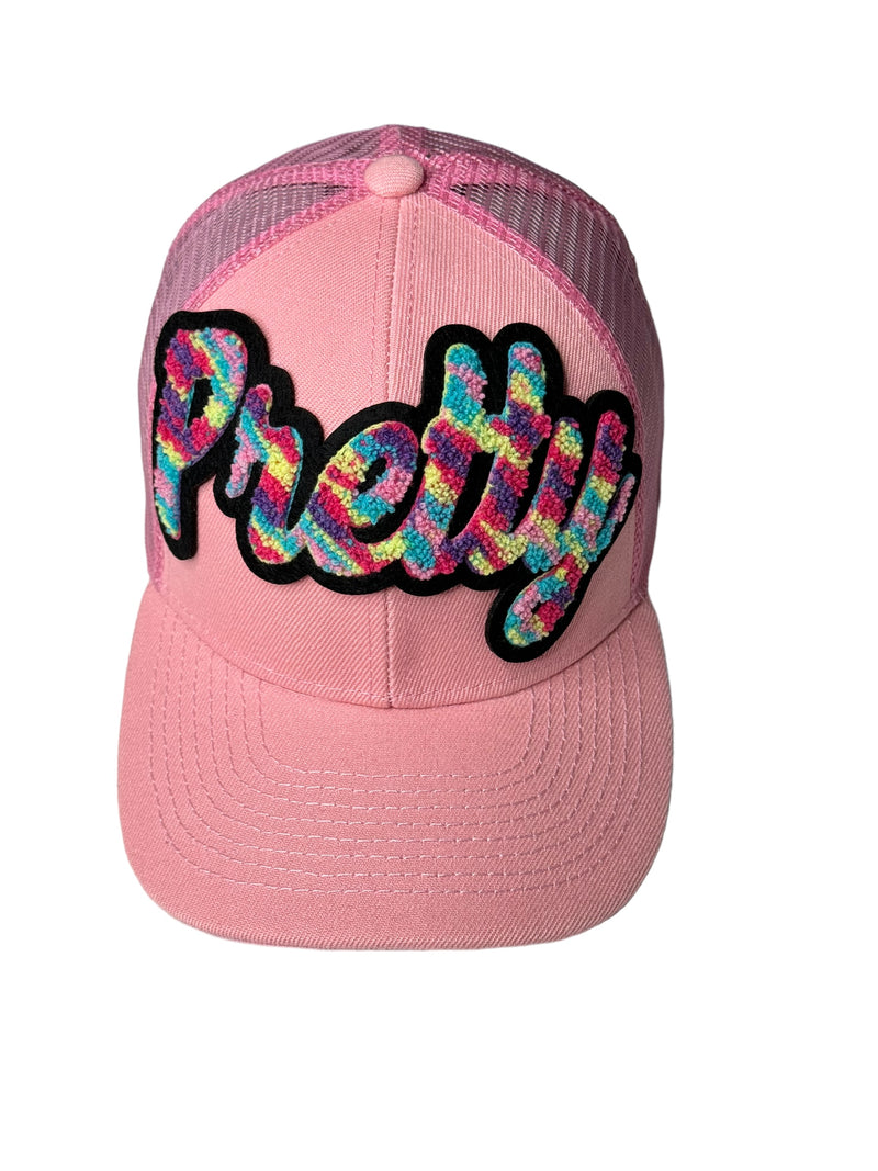 Pretty Trucker Hat with Mesh Back (Pink/Multi)