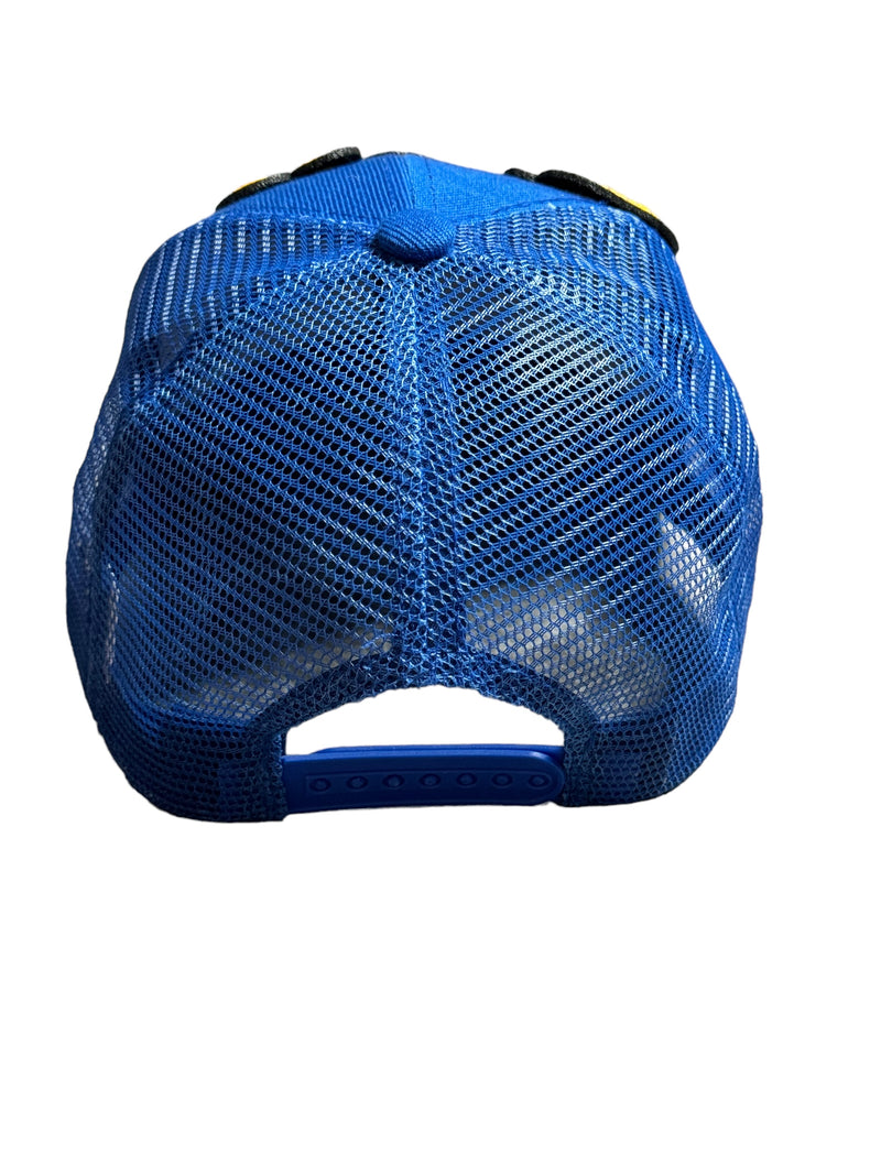 Pretty Trucker Hat With Mesh Back (Royal Blue/Gold)