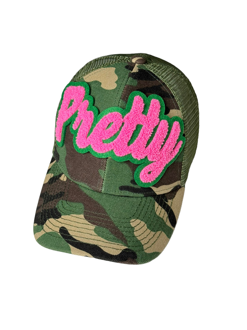 Pretty Trucker Hat (Camouflage/Pink/Green)