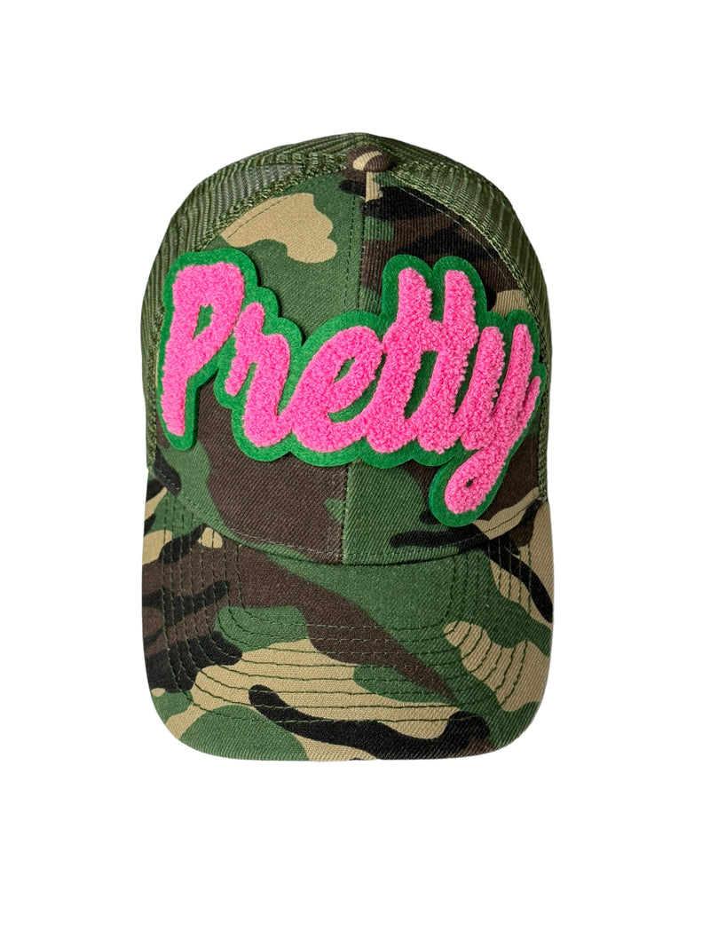 Pretty Trucker Hat (Camouflage/Pink/Green)