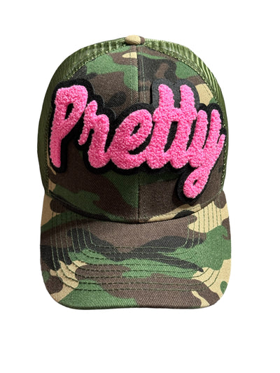 Pretty Hat With Mesh Back (Pink/Camouflage)