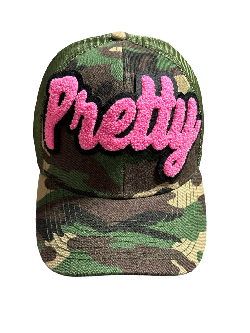 Pretty Hat With Mesh Back (Pink/Camouflage)