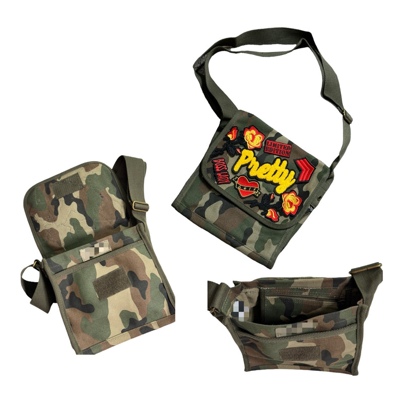 Pretty Crossbody Bag (Camouflage/Gold/Red) Please Allow 2 Weeks for Processing