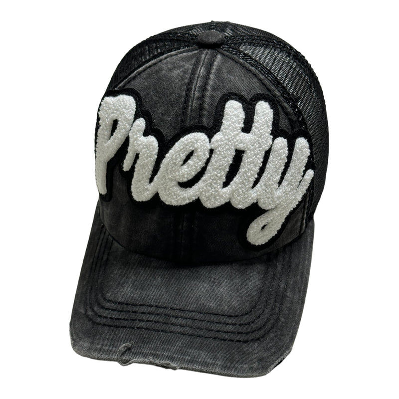 Pretty Trucker Hat (Denim/White)