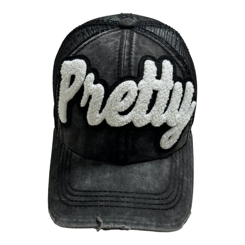 Pretty Trucker Hat (Denim/White)