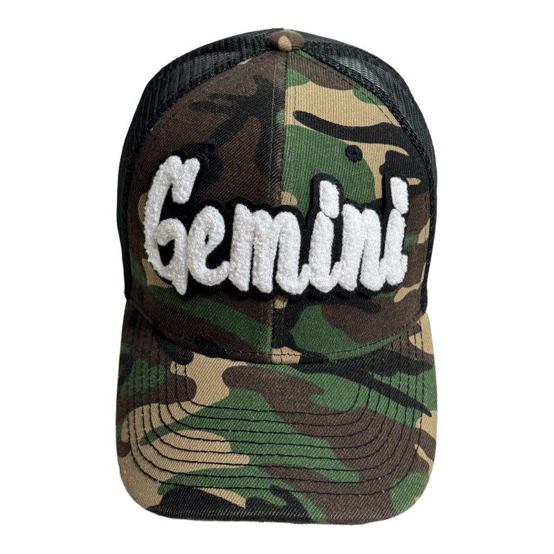 Gemini Trucker Hat, Camouflage Print Trucker Hat