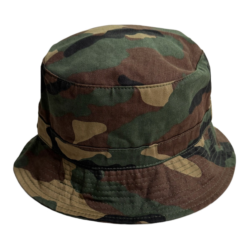 Camouflage Print Gemini Bucket Hat (White)