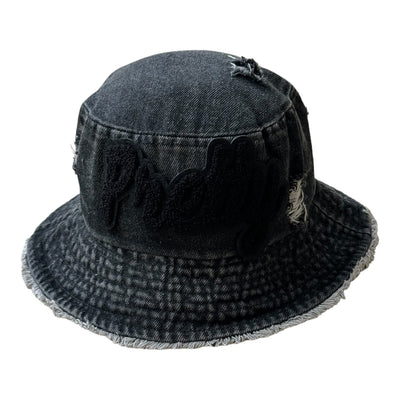 Distressed Denim Pretty Bucket Hat (Black) Reanna’s Closet 2