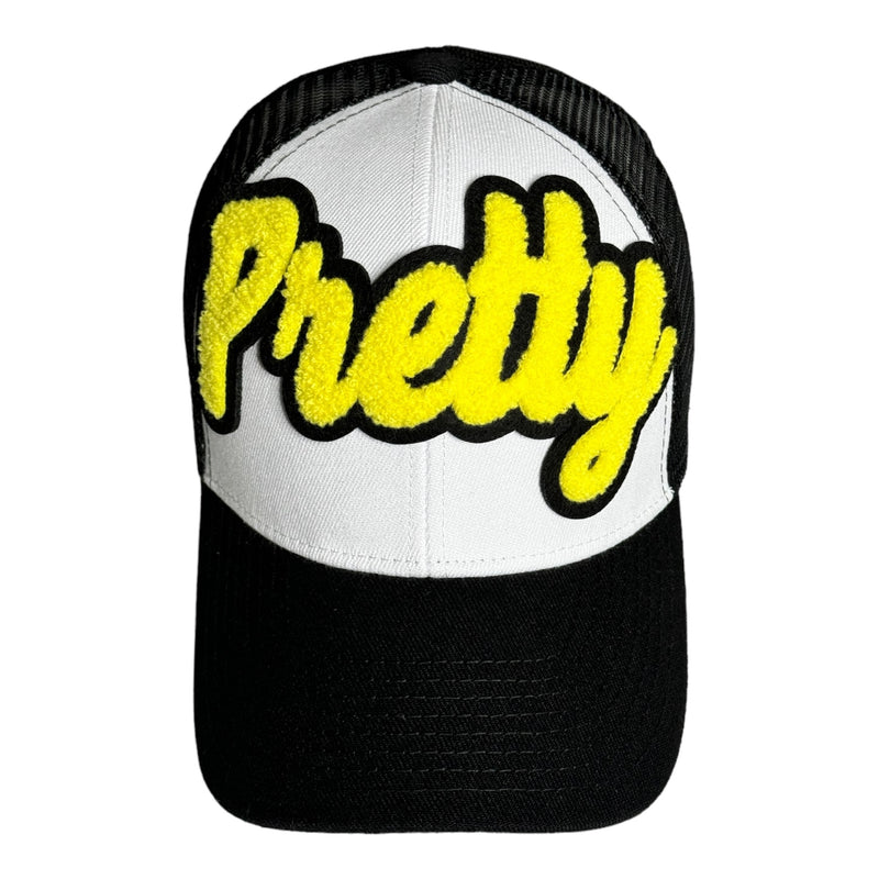 Pretty Trucker Hat (Black/White/Yellow)