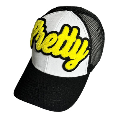 Pretty Trucker Hat (Black/White/Yellow)