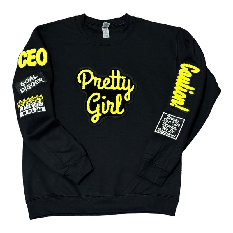 Pretty Girl Sweatshirt (Black/Yellow) - Please Allow 2 Weeks for Processing