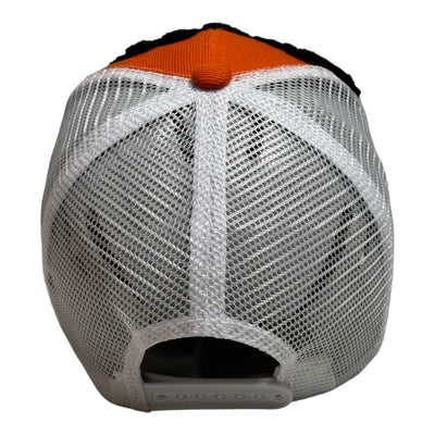 Pretty Trucker Hat With Mesh Back (Brown/Orange/White)