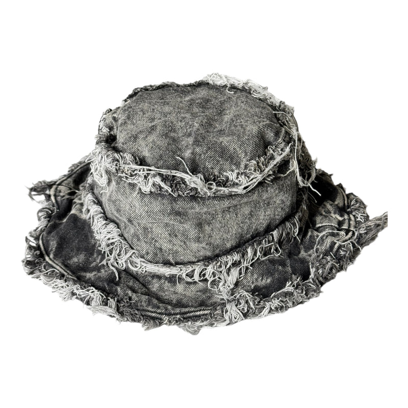 Distressed Denim Virgo Bucket Hat (Acid Wash Black)