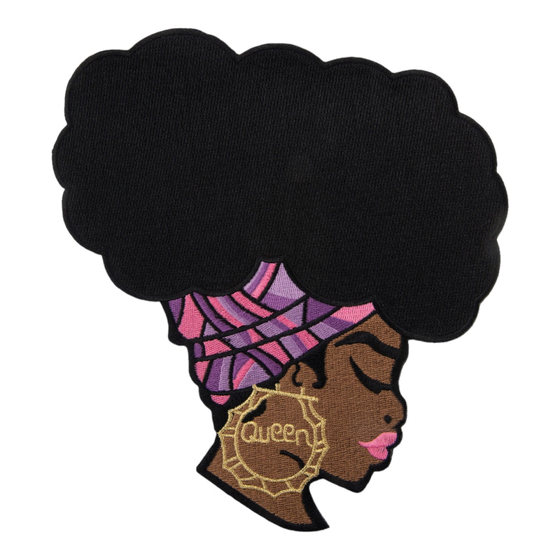 Afrocentric Woman With Bamboo Earrings Patch (8 inch)