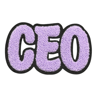 Chenille CEO Patch for Clothes and Accessories, 4 1/4 x 2 5/8 Inch