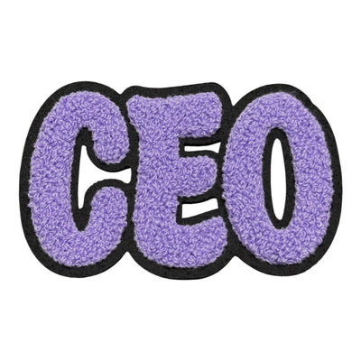 Chenille CEO Patch for Clothes and Accessories, 4 1/4 x 2 5/8 Inch