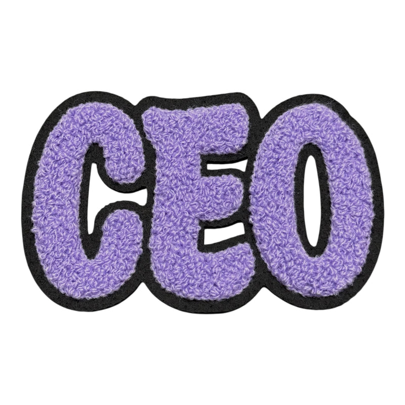 Chenille CEO Patch for Clothes and Accessories, 4 1/4 x 2 5/8 Inch