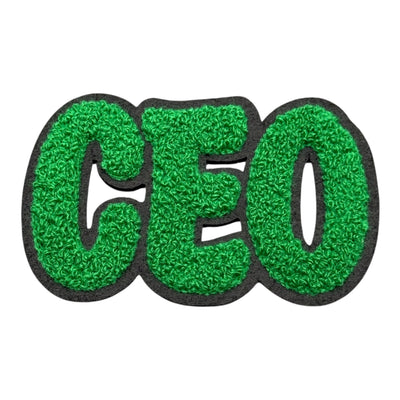 Chenille CEO Patch for Clothes and Accessories, 4 1/4 x 2 5/8 Inch