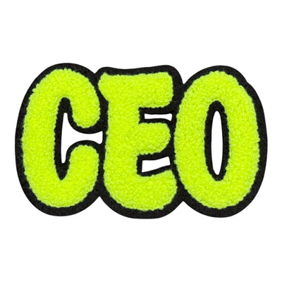 Chenille CEO Patch for Clothes and Accessories, 4 1/4 x 2 5/8 Inch