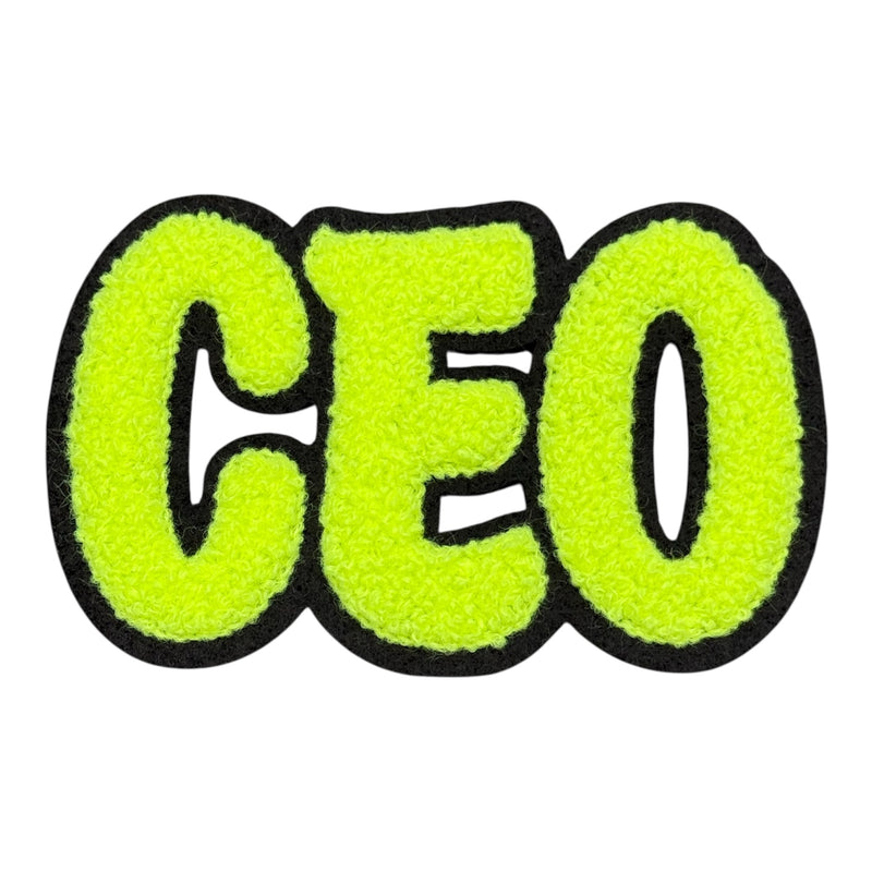 Chenille CEO Patch for Clothes and Accessories, 4 1/4 x 2 5/8 Inch