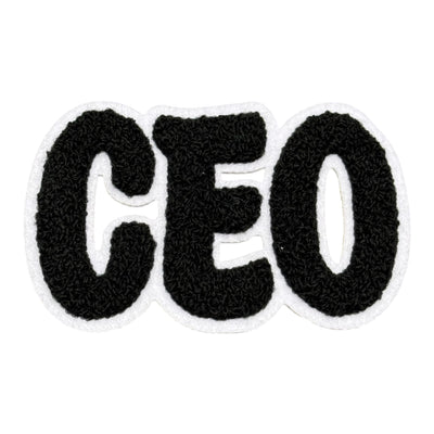 Chenille CEO Patch for Clothes and Accessories, 4 1/4 x 2 5/8 Inch