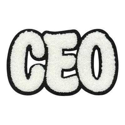 Chenille CEO Patch for Clothes and Accessories, 4 1/4 x 2 5/8 Inch