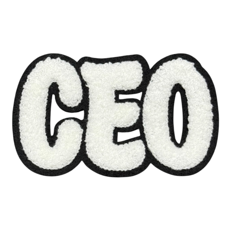 Chenille CEO Patch for Clothes and Accessories, 4 1/4 x 2 5/8 Inch