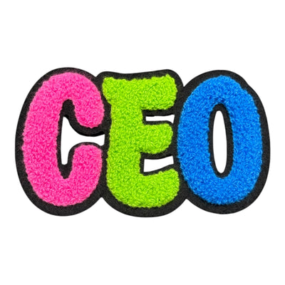 Chenille CEO Patch for Clothes and Accessories, 4 1/4 x 2 5/8 Inch