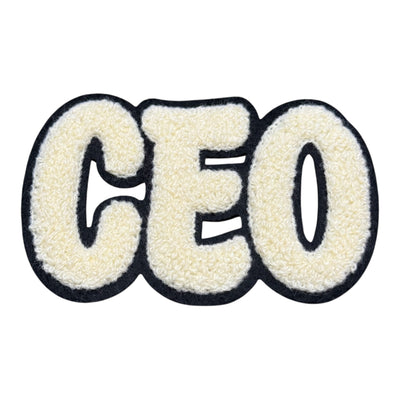 Chenille CEO Patch for Clothes and Accessories, 4 1/4 x 2 5/8 Inch
