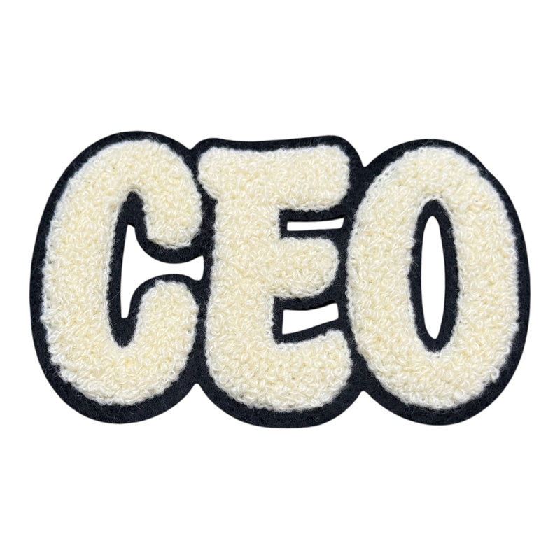 Chenille CEO Patch for Clothes and Accessories, 4 1/4 x 2 5/8 Inch