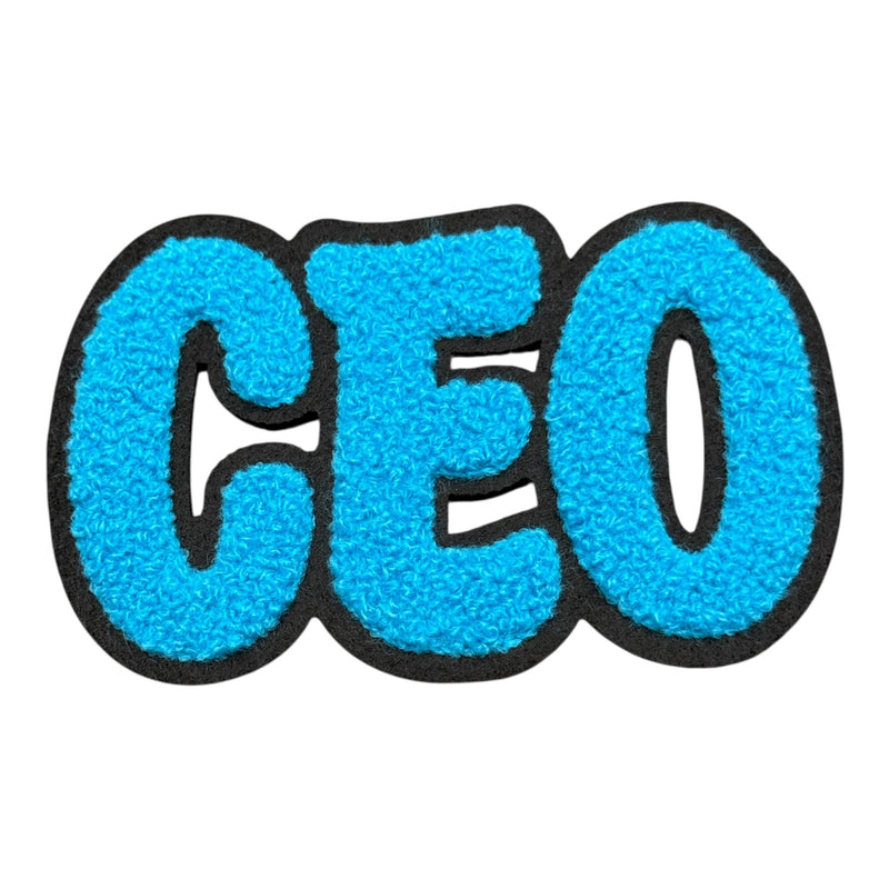 Chenille CEO Patch for Clothes and Accessories, 4 1/4 x 2 5/8 Inch