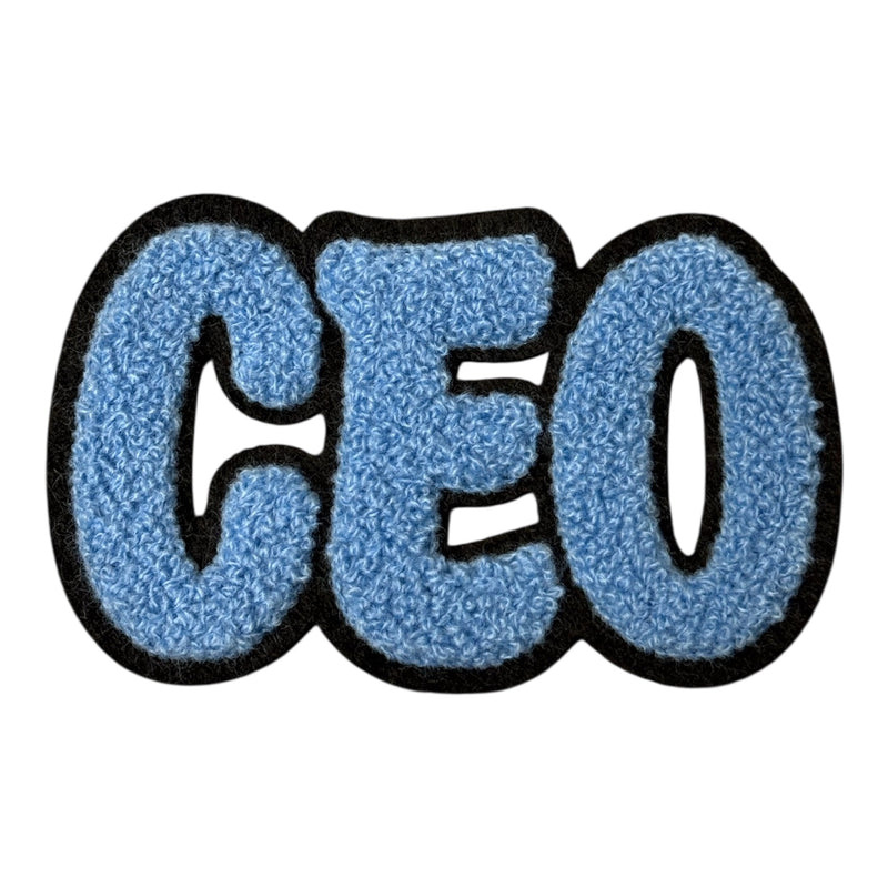Chenille CEO Patch for Clothes and Accessories, 4 1/4 x 2 5/8 Inch