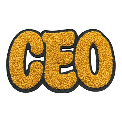 Chenille CEO Patch for Clothes and Accessories, 4 1/4 x 2 5/8 Inch