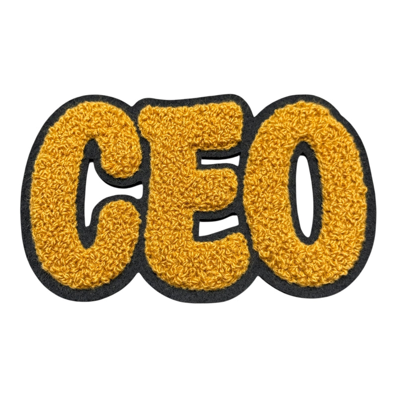 Chenille CEO Patch for Clothes and Accessories, 4 1/4 x 2 5/8 Inch