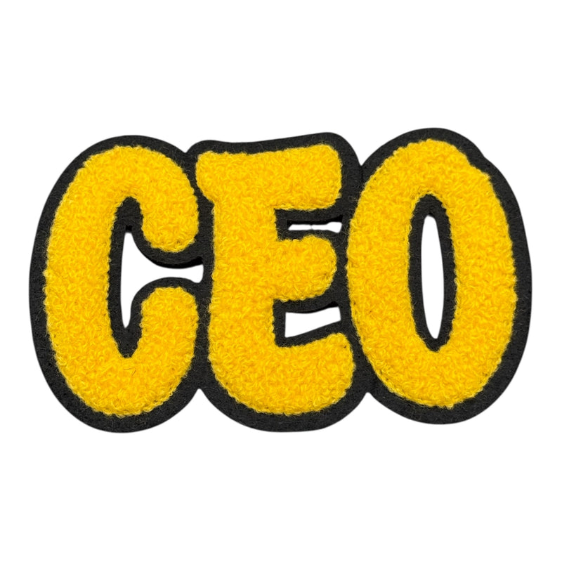 Chenille CEO Patch for Clothes and Accessories, 4 1/4 x 2 5/8 Inch