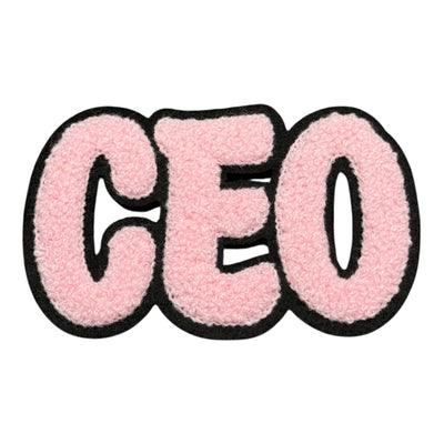 Chenille CEO Patch for Clothes and Accessories, 4 1/4 x 2 5/8 Inch