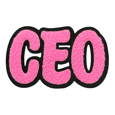 Chenille CEO Patch for Clothes and Accessories, 4 1/4 x 2 5/8 Inch