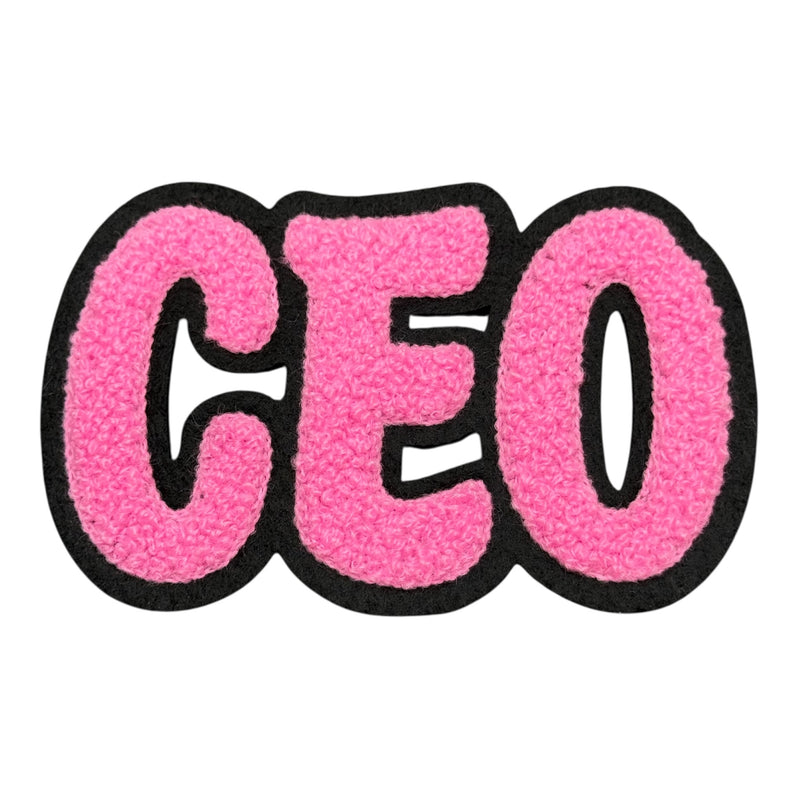Chenille CEO Patch for Clothes and Accessories, 4 1/4 x 2 5/8 Inch