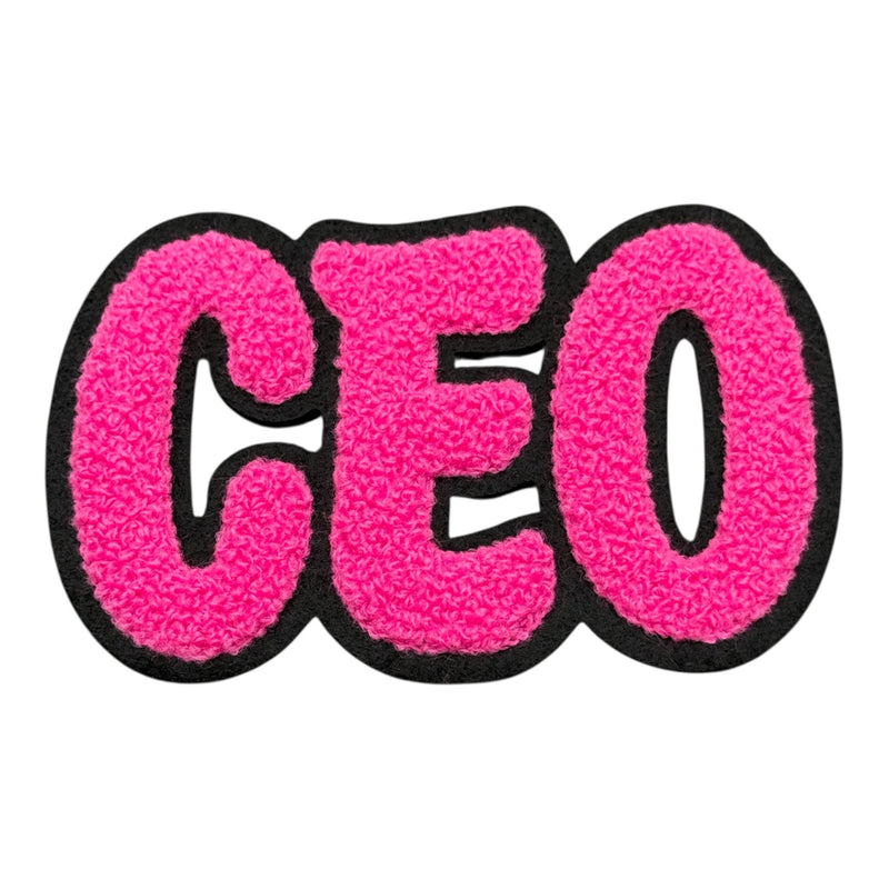 Chenille CEO Patch for Clothes and Accessories, 4 1/4 x 2 5/8 Inch