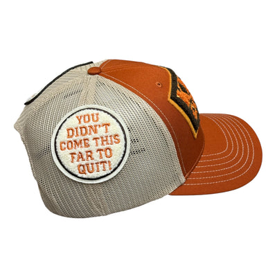 Remixed Keep Going! Trucker Hat Burnt Orange Cream Brown (Limited Edition)
