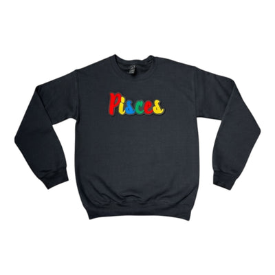 Pisces Sweatshirt (Black/Multi) for Stylish Zodiac Fans