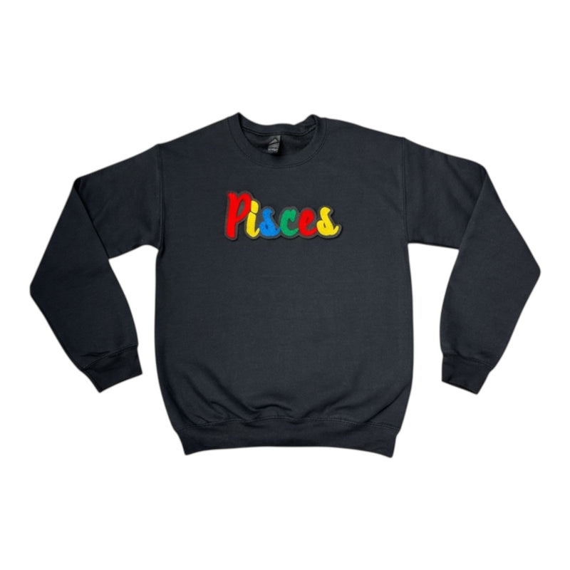 Pisces Sweatshirt (Black/Multi) for Stylish Zodiac Fans