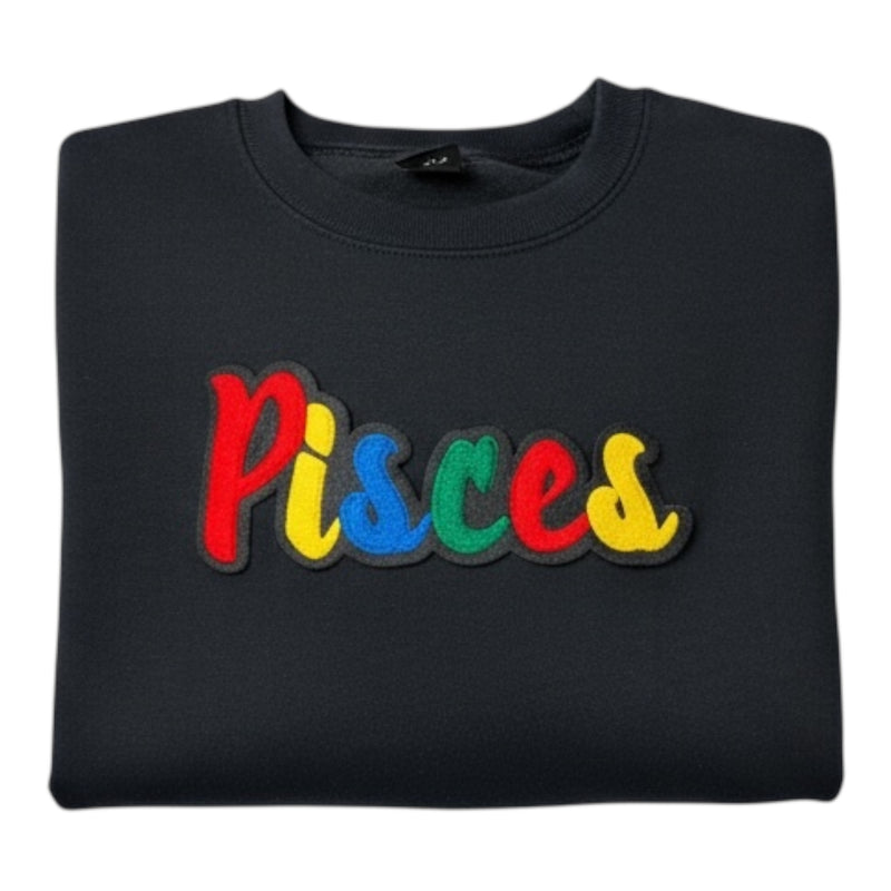 Pisces Sweatshirt (Black/Multi) for Stylish Zodiac Fans