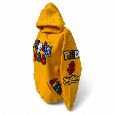 Remixed Hustle Hard Hoodie Unisex Gold Multi (Limited Edition)