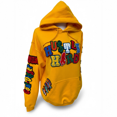 Remixed Hustle Hard Hoodie Unisex Gold Multi (Limited Edition)