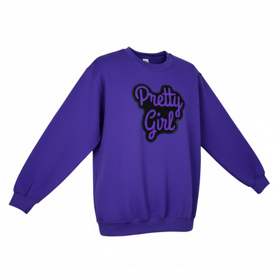 Pretty Girl Sweatshirt Purple Casual Wear Unisex