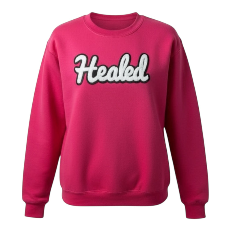 Pink sweatshirt with &