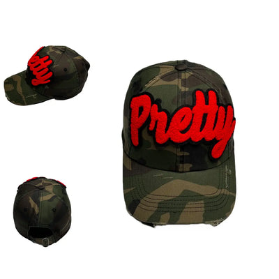 Pretty Hat, Camouflage Print Distressed Dad Hat - Reanna’s Closet 2