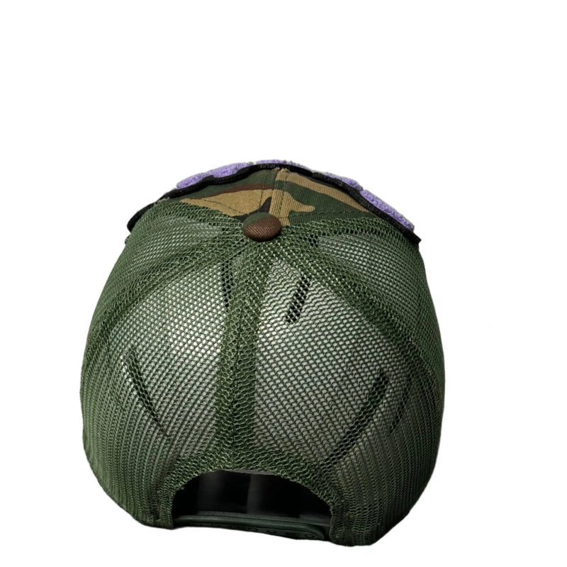 Pretty Hat, Camouflage Print Distressed Trucker Hat with Mesh Back (Lilac) - Reanna’s Closet 2